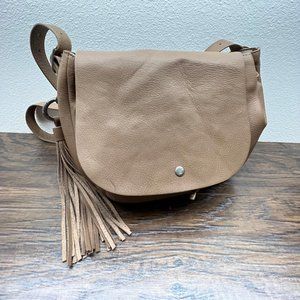 Lucky Brand Brown Leather Medium Flap Tassel Shoulder Bag